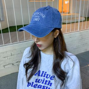 [브리치]  /  예쁜색감 얼굴소멸  데님 영문 레터링 자수 볼캡