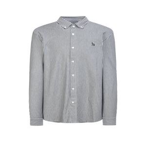 남성 [[25SS]] WHSH5A223BK [스테디셀러] 블랙 스트라이프 면혼방 긴팔캐주얼셔츠