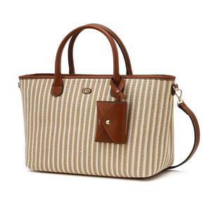 헤지스 액세서리 여성 [[25SS]] WIBA5E932I2 [스테디셀러] 베이지 이니셜로고 라피아 토트백