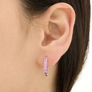 에센스 실버(W) 테니스 원터치 귀걸이 M 베이비핑크 HL4E52445W9XXX