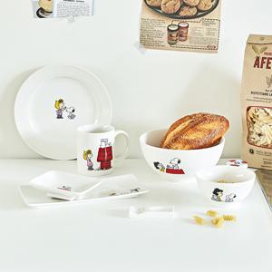 [3+3+1] 코렐 코닝웨어 스누피 레터 도자기 식기세트 7P세트