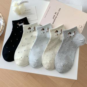 [5+5] 스윗퍼피 도트 발목양말 색상혼합 (총 10켤레)