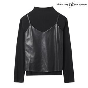 정상가:69,000원｜뷔스티에 레이어드 반하이넥 긴팔 티셔츠 (NO4LW004L0)