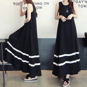 벨라도나 여름 투라인 포인트 루즈핏 민소매 오버나시 롱원피스 IBBD_ONEPC24A