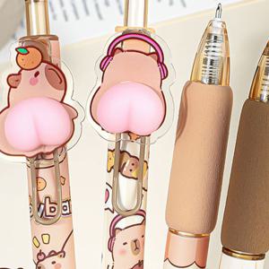 코어스 카피바라 엉덩이 볼펜 말랑말랑 귀여운 4P 카피바라 카피바라필통 카피바라학용품