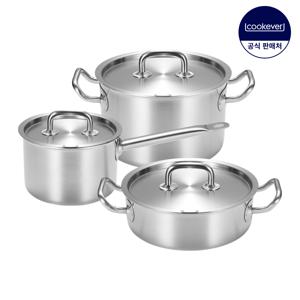 프로 프리미엄 인덕션 통5중 스텐 냄비 3종 세트 (편16+양20+전20)
