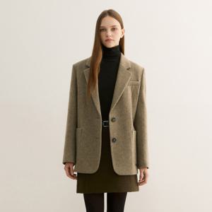 정가 248,000원 울 헤링본 투버튼 싱글 자켓