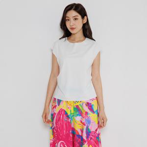 [최초가 62000원] 허리 셔링 민소매 탑 (AHMOTS01)-WH