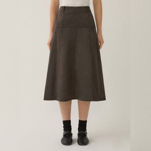 스웨이드 플레어 스커트_TWWSKP72040