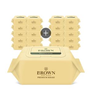 [브라운]프리미엄 카키 70매 캡 아기물티슈 10+10팩