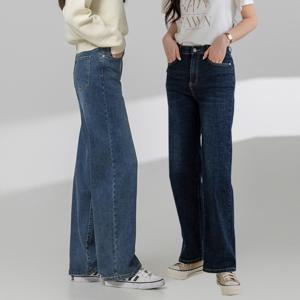 울트라 스판 와이드 스판 데님 허리 밴딩 팬츠 S~3XL 여성청바지