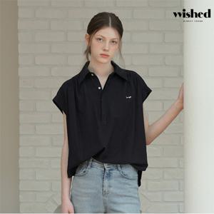 정상가:59000원ㅣ썸머 카라넥 자수 포인트 반팔 셔츠 (WICBBL026)