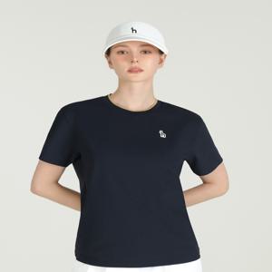 헤지스 골프 여성 [[25SS]] HWTS5B991N2 [ONLINE EXCLUSIVE]네이비 여성 그래픽 반팔 라운드 티셔츠