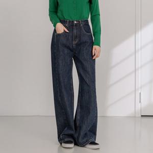 3단 기장 절개 라인 와이드 데님 여성청바지 팬츠 S~2XL