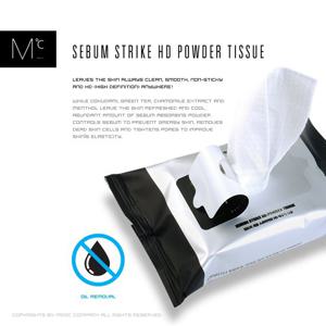[엠도씨] 세붐 스트라이크 HD 파우더 티슈 - 파우더 함유 물티슈/땀/유분/각질/뽀송뽀송 마무리