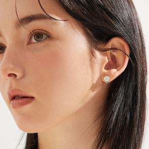 14k 클라라 모이사나이트 6프롱 링귀걸이 1캐럿