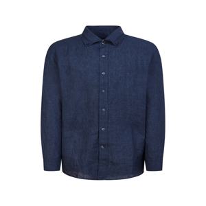 남성 [[25SS]] WMSH5A007N2 [스테디셀러] 네이비 버튼다운 린넨 긴팔캐주얼셔츠