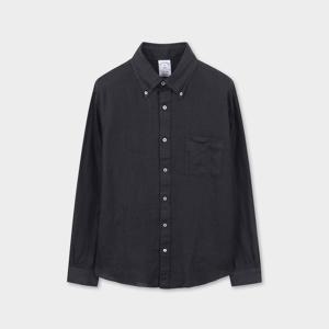 린넨 폴로버튼다운 셔츠 (블랙) (BBTHMF8068UFM)