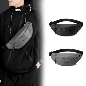 WEPOWER 모노 블랙 고밀도 나일론 크로스백 남성용 데일리 힙색 생활방수