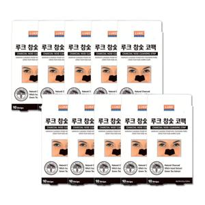 루크 참숯코팩 10매입  X 10박스 + 물티슈 /모공 피지 블랙헤드/사은품/판촉물 /28년08월까지