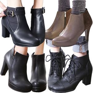 여성 부츠 앵클부츠 앵글부츠 워커 워커힐 통굽 키높이 가죽 가보시 삭스 스판 미들 여자 모노에이드