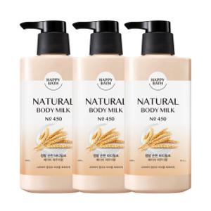 해피바스 정말 순한 바디밀크 로션 400g 3개