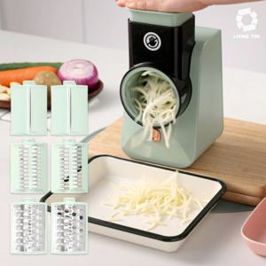 LIVINGTON 리빙톤 돌돌이채칼 만능 드럼통 야채 회전채칼 돌돌이 전동채칼 오토슬라이서