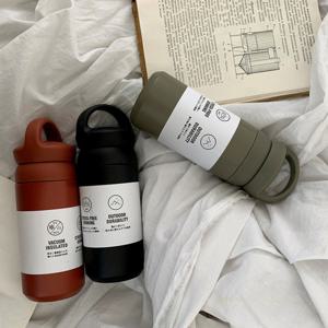 손잡이 보온 보냉 스텐텀블러 헬스장 등산 단체선물 휴대용 텀블러 보틀병 350ml