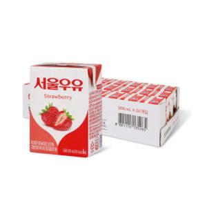 서울우유 딸기 멸균우유 200ml x 24입 (1박스) 딸기우유/멸균우유