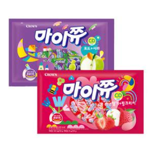 크라운 마이쮸 딸기+핑크리치 720g/포도+사과 720g