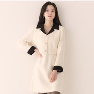 (스타필드 안성 로엠)배색카라 트위드 2in1 원피스(2colors)_RMOWE11R13