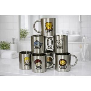 주문제작 올스텐 손잡이 네임양치컵 스테인리스304 어린이집 유치원 초등 생일 답례품 신학기준비물 단체컵