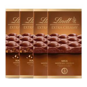 린트 초콜릿 엑스트라 크리미 80g 4개 (밀크 2개+헤이즐넛 2개)