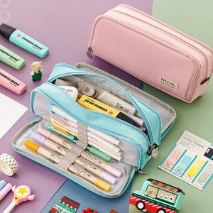 1+1 대용량 마카롱 필통 파우치 패브릭 펜슬케이스  1+1행사 중