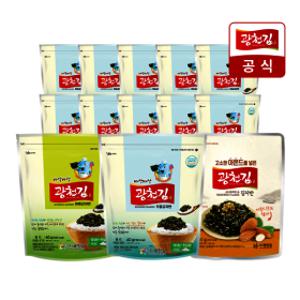 (신선집중) 광천김  특가중 김자반 10봉 베스트 모음집 / 해물 야채 아몬드 골라담기 / 김가루 주먹밥