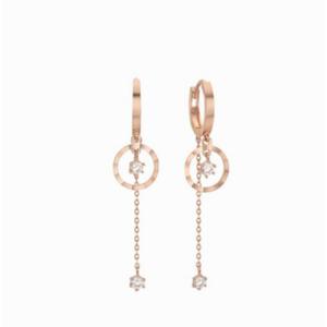 [로이드] 원형 웨이브 롱드롭 원터치 14K 귀걸이 LOSJ2005G