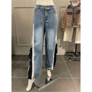 르니앤맥코이 밑단 스트링 옆선 테잎배색 와이드 데님 진 (MN04SD501HJY)