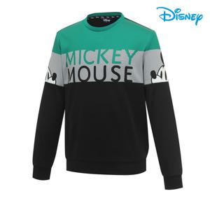 [디즈니골프]남성 배색 캐릭터 레터링 맨투맨 DO1MTR001