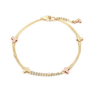 [비앤비골드] 18K 콤비 나비 두줄 체인 팔찌 IRB27872