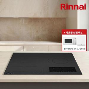 린나이 3구 인덕션 블랙 빌트인 전기레인지 (무료 설치)