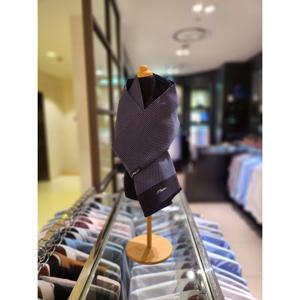 [듀퐁셔츠] 남성 양면 기하학 패턴 넥스카프 (TE4FM63KS301TMI)