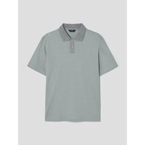 [갤럭시 라이프스타일] 카라 배색 폴로넥 티셔츠 - 올리브 (GC5342M03J)