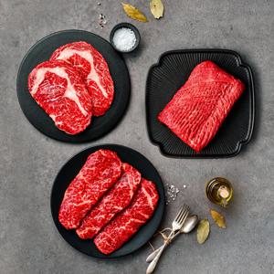 [오늘자연] 한우 1등급 구이세트 3호 (등심+채끝+산적)/팩당500g