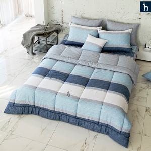 [헤지스홈]모달 앤드류 블루[9온스] 퀼트이불 싱글