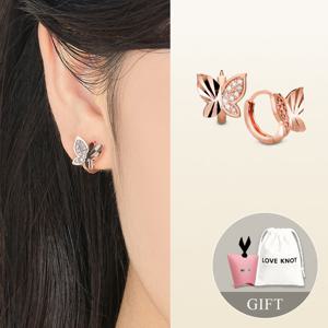 [러브넛] 하트보석함+14K 하프커팅 나비 R 귀걸이(plated) EB-1139-P