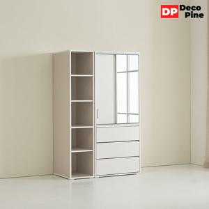 데코파인 조이 슬라이딩 장롱 1200 I세트 3단 서랍형 거울 선반