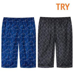 TRY 남성 패턴 인견 7부파자마 잠옷 반바지 남자 하의