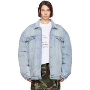 베트멍 패딩 블루 패딩 데님 재킷 242669F060001