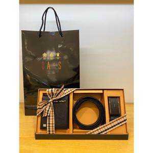 [닥스ACC][선물포장/쇼핑백동봉]닥스 체크 배색 지갑벨트세트 DBWA2F905DBBE2F992