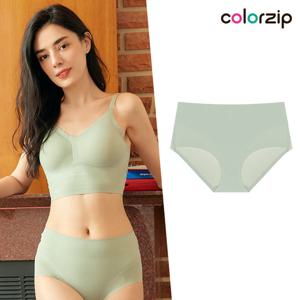 하이웨이스트 골지 프리컷 팬티_그린